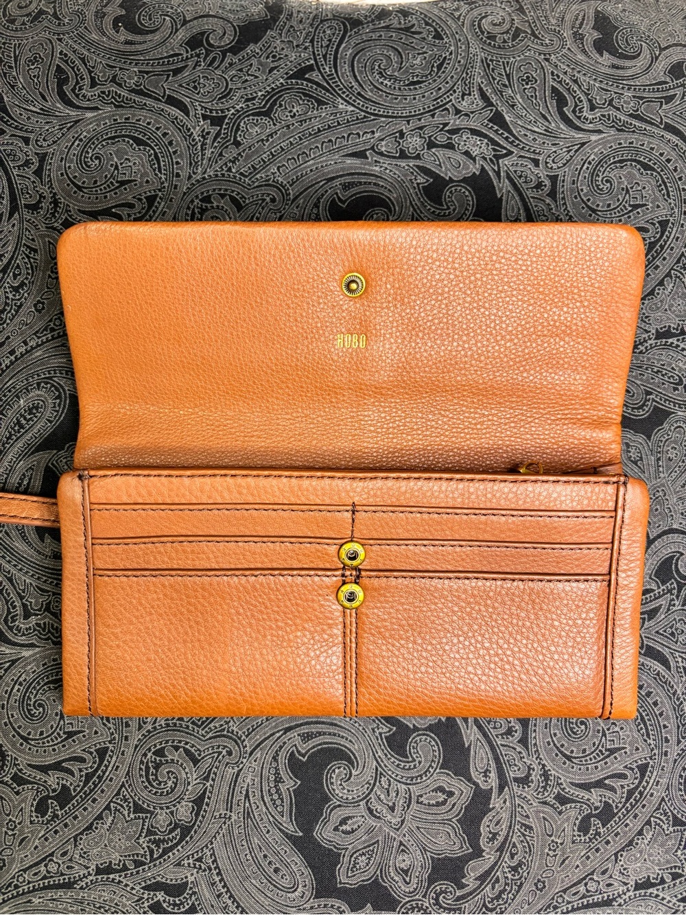 HOBO Cognac Leather Continental Wallet